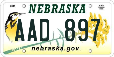 NE license plate AAD897
