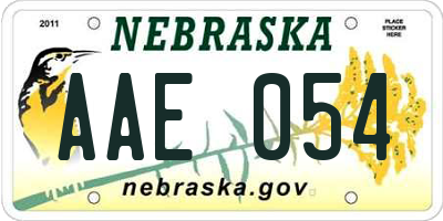NE license plate AAE054
