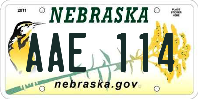 NE license plate AAE114