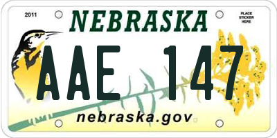 NE license plate AAE147
