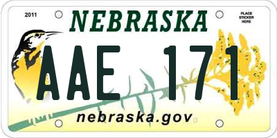 NE license plate AAE171