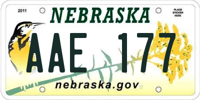NE license plate AAE177