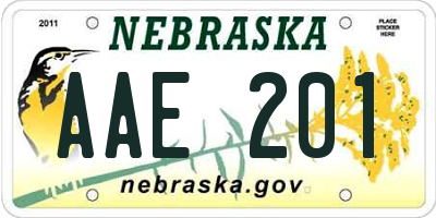 NE license plate AAE201