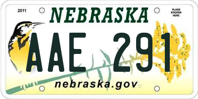 NE license plate AAE291