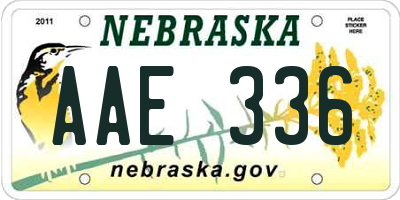 NE license plate AAE336