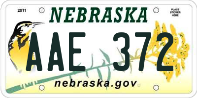 NE license plate AAE372