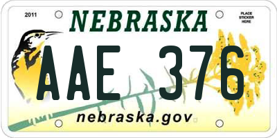 NE license plate AAE376