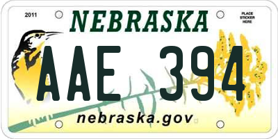 NE license plate AAE394