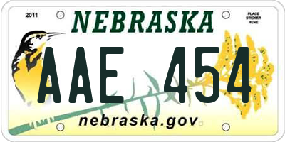 NE license plate AAE454