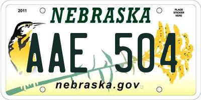NE license plate AAE504