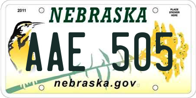 NE license plate AAE505