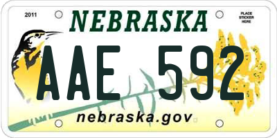 NE license plate AAE592