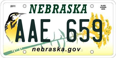 NE license plate AAE659