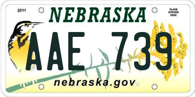 NE license plate AAE739