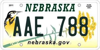 NE license plate AAE788