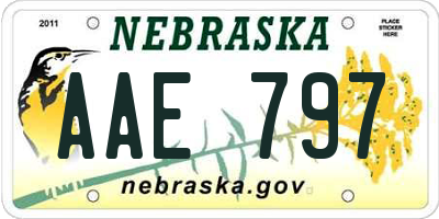 NE license plate AAE797