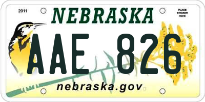 NE license plate AAE826