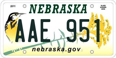 NE license plate AAE951