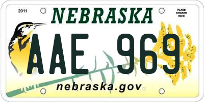 NE license plate AAE969