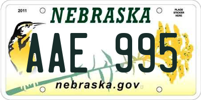 NE license plate AAE995