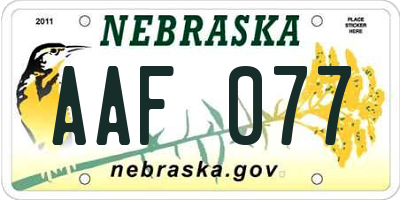NE license plate AAF077