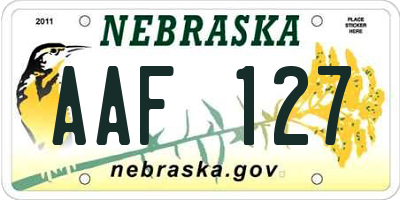 NE license plate AAF127