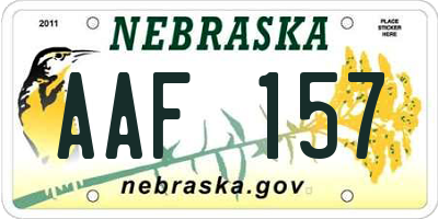 NE license plate AAF157