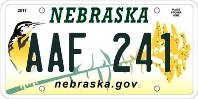 NE license plate AAF241