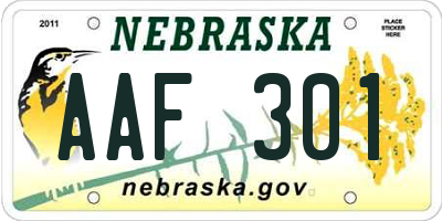 NE license plate AAF301