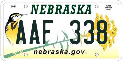 NE license plate AAF338
