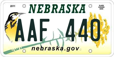 NE license plate AAF440