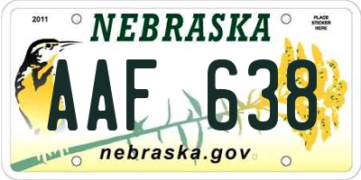 NE license plate AAF638