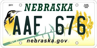 NE license plate AAF676