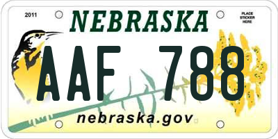 NE license plate AAF788