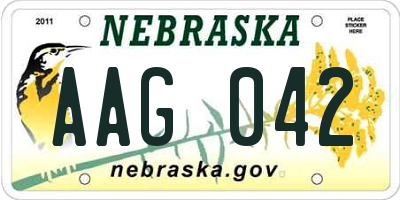 NE license plate AAG042