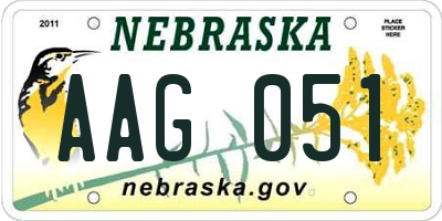 NE license plate AAG051