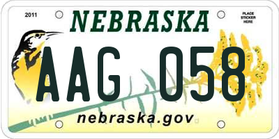 NE license plate AAG058