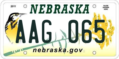 NE license plate AAG065