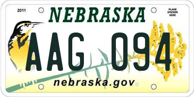 NE license plate AAG094