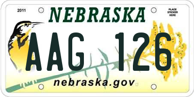NE license plate AAG126