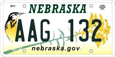 NE license plate AAG132