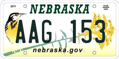 NE license plate AAG153