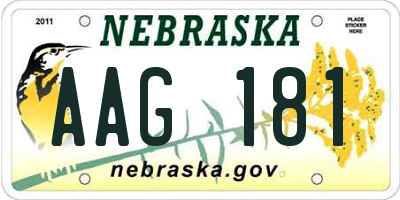 NE license plate AAG181