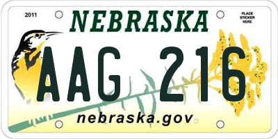 NE license plate AAG216