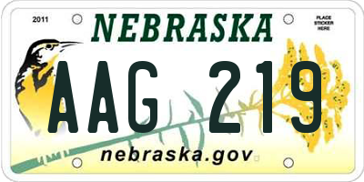 NE license plate AAG219