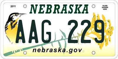 NE license plate AAG229