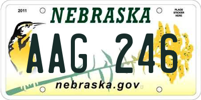 NE license plate AAG246