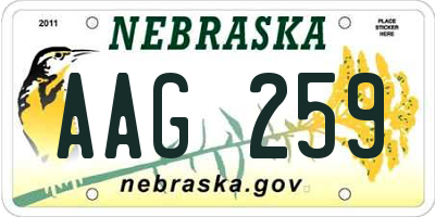 NE license plate AAG259