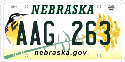 NE license plate AAG263