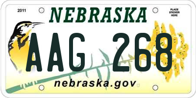 NE license plate AAG268